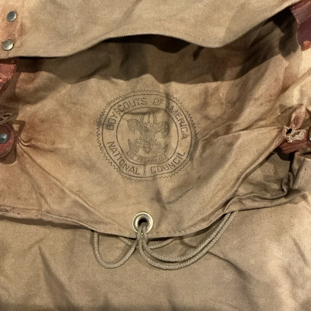 Vintage Boy Scouts Hiking, Canvas Backpack, And Cooking Set for‎ Outdoor Camping